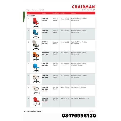 Kursi Kantor Chairman DIRECTOR DC 101 103 201 203 353 303 305 355