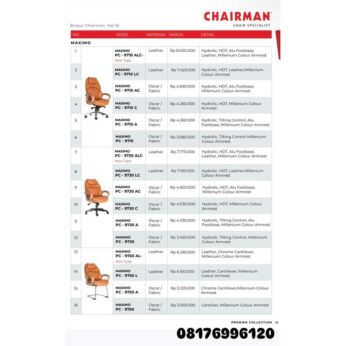 Kursi Kantor Chairman MAXIMO PC 9710 ALC 9710 LC 9710 AC 9710 C 9710 A 9710 9730 ALC 9730 LC 9730 AC 9730 C 9730 A 9730 9750 AL 9750 L 9750 A 9750