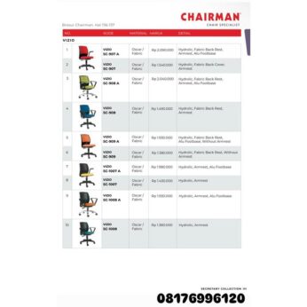 Kursi Kantor Chairman VIZIO SC 907 A 907 908 A 908 909 A 909 1007 A 1007 1008 A 1008